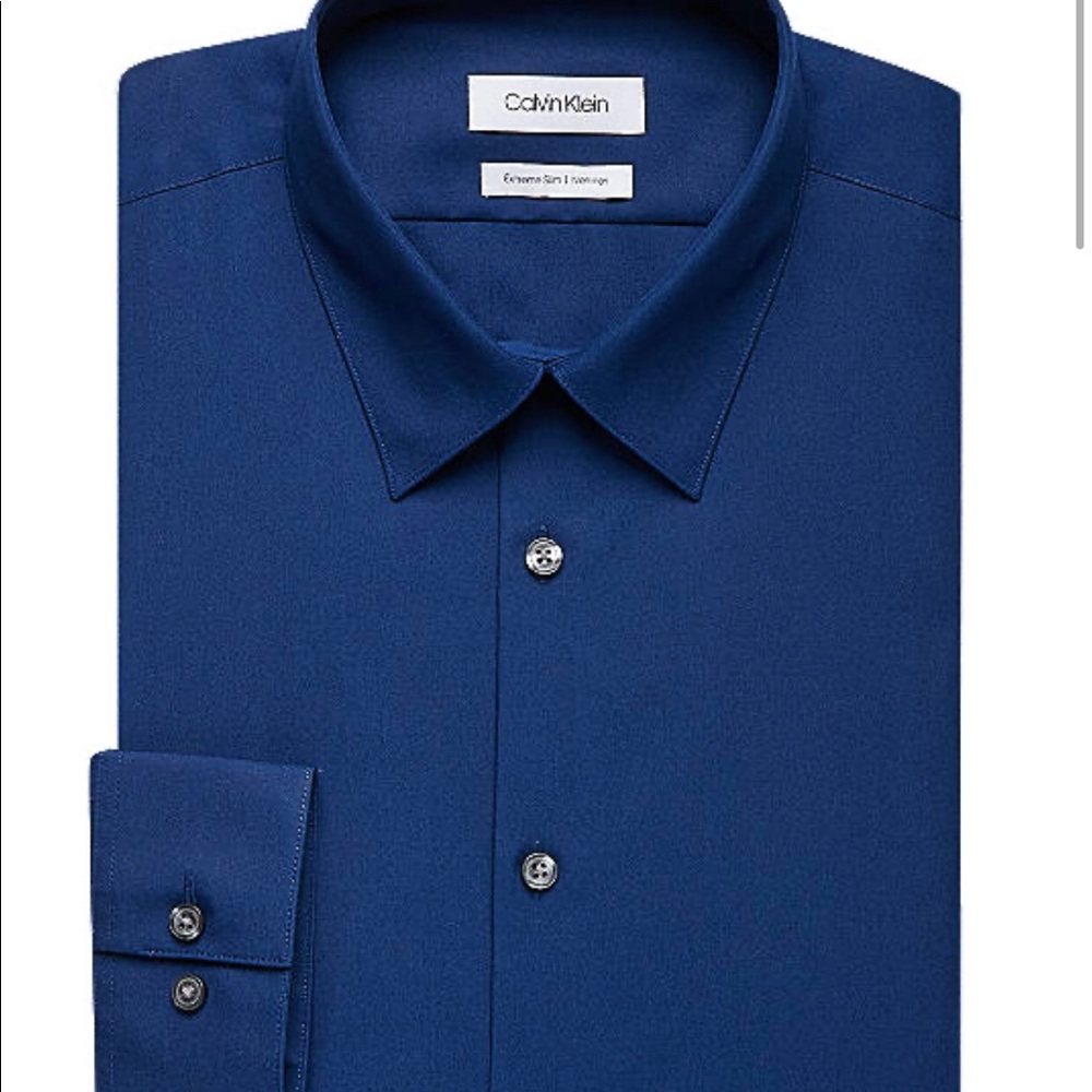 Calvin Klein Navy Slim Fit Dress Shirt